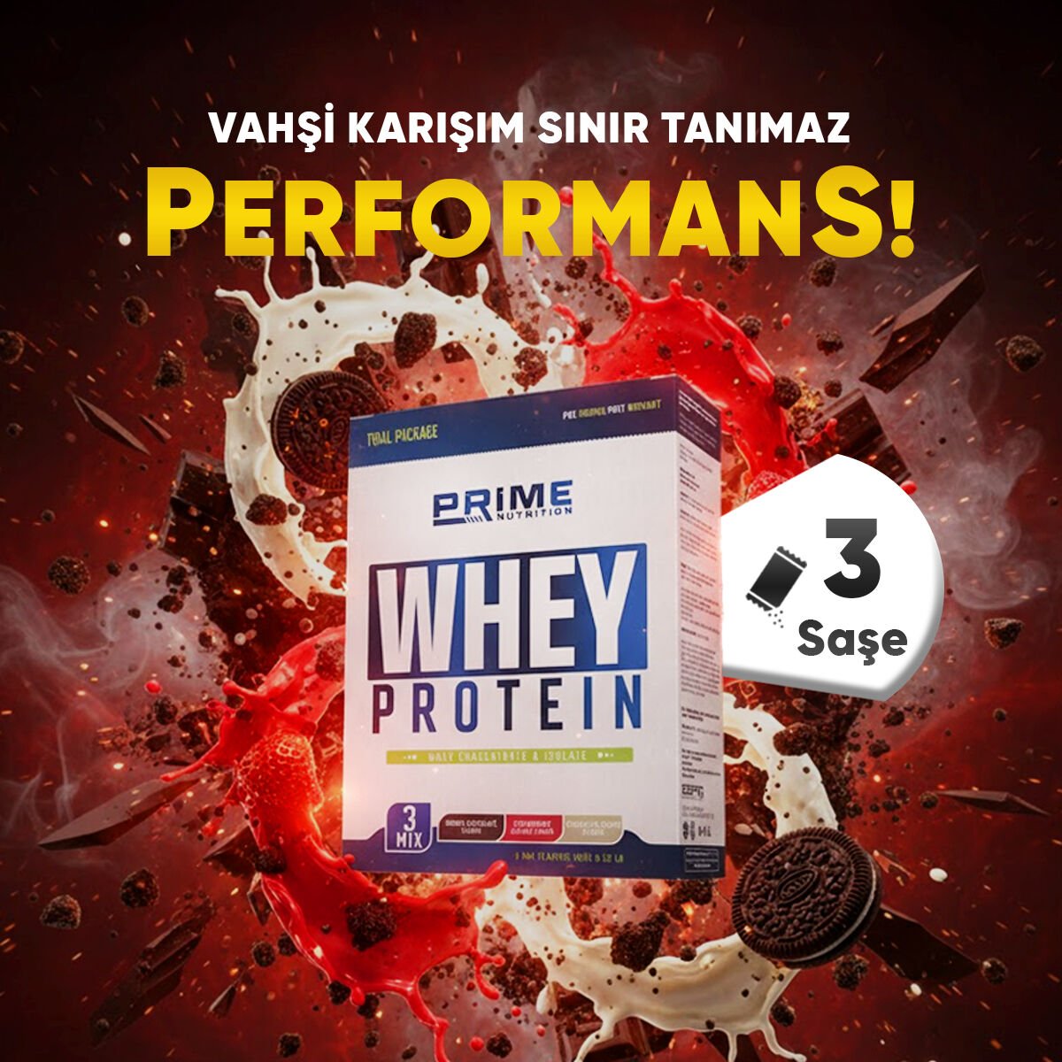 PRİME NUTRİTİON WHEY PROTEİN 33 X 3 ŞAŞE