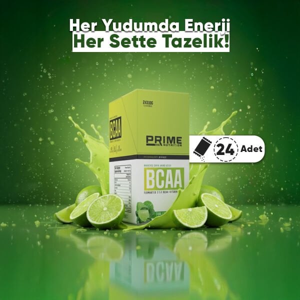 PRİME NUTRİTİON LİME AROMALI BCAA 240 GR  (10 GR)- 24 ADET