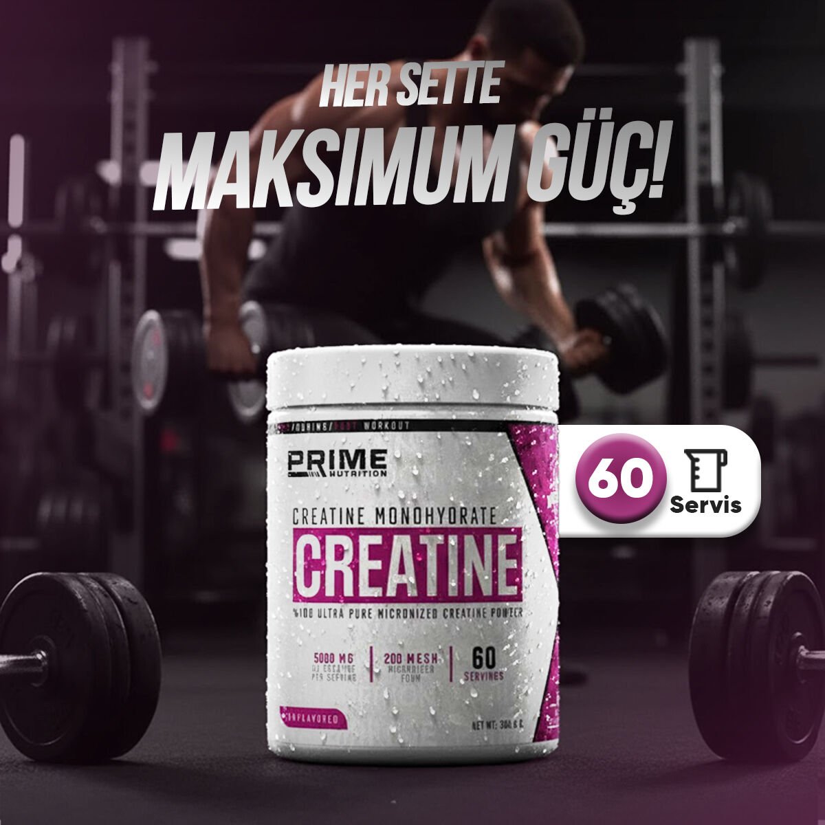 PRİME NUTRİTİON CREATİNE 300 GRAM - 60 SERVİS