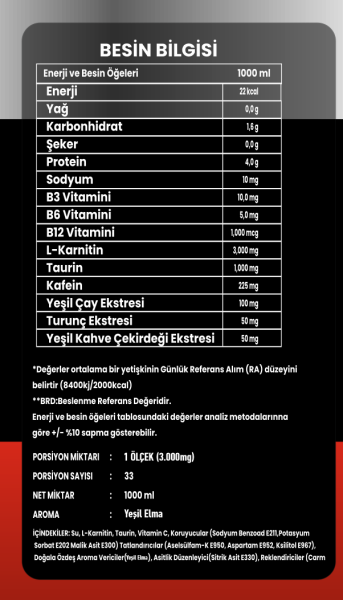 INFERNO NUTRITION L-CARNITINE (33 SERVİS)