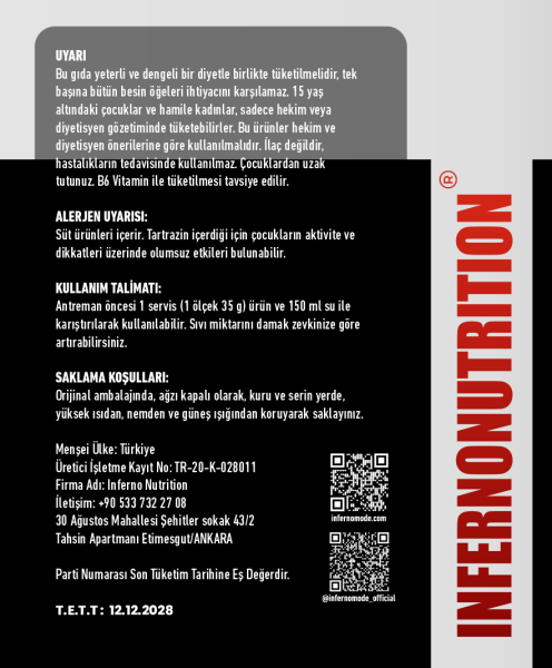 INFERNO NUTRITION BISKÜVI AROMALI  WHEY PROTEIN