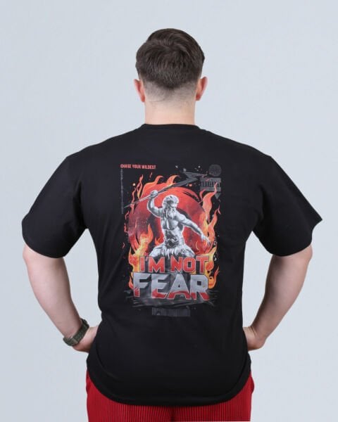 SİYAH OVERSİZE BASKILI TİŞÖRT