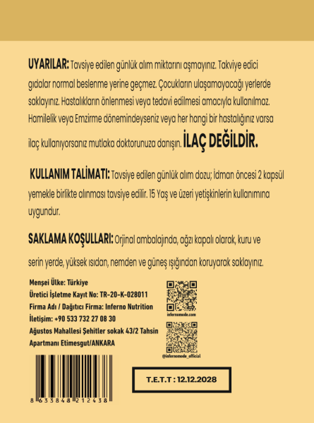 INFERNONUTRITION TESTOXX (60 KAPSÜL)