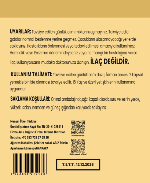 INFERNONUTRITION ZMA++ (60 KAPSÜL)