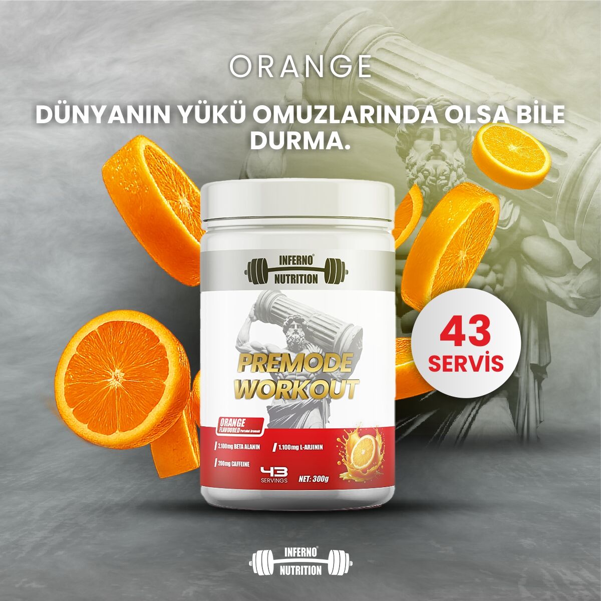 ÖZEL SERİ INFERNONUTRITION PORTAKAL PREMODE-WORKOUT (43 SERVİS)