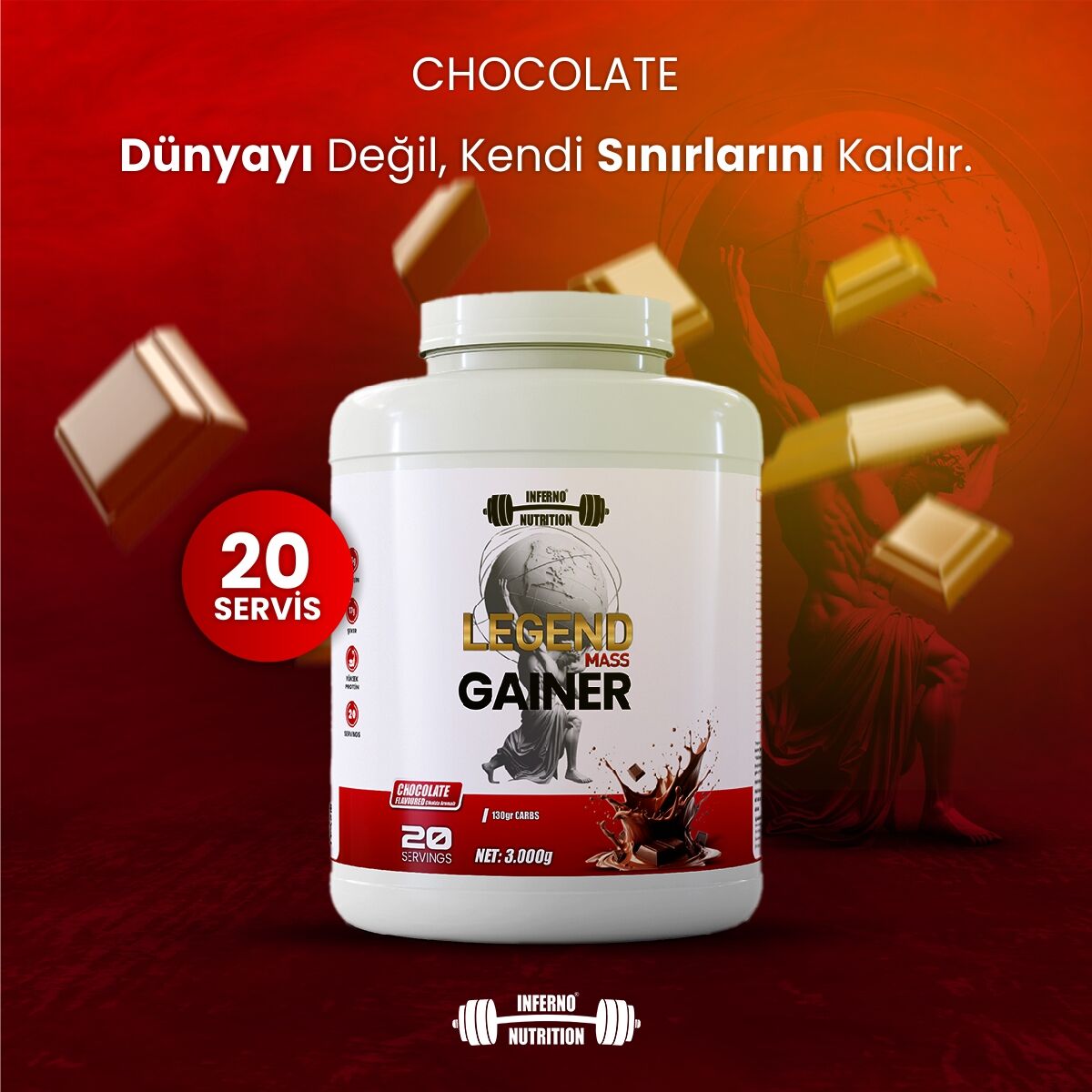 ÖZEL SERİ INFERNONUTRITION ÇİKOLATA GAİNER (20 SERVİS)