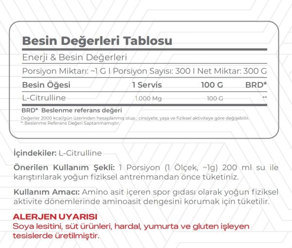 INF CITRULINE ( 60 SERVINGS ) 300 GR