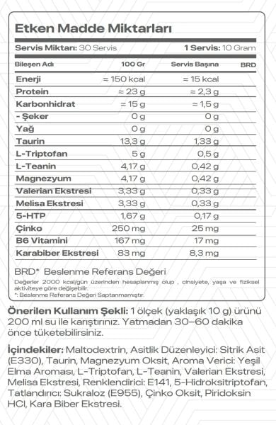 INF SLEEP GREEN APPLE ( 30 SERVINGS ) 300 GR
